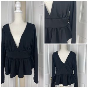 Long Sleeved Peplum Top